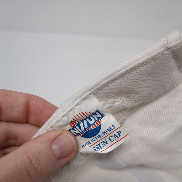 Nissun Slideback Hat White One Size Adjustable Vented Holes 6 Panel Blank - Picture 8 of 8